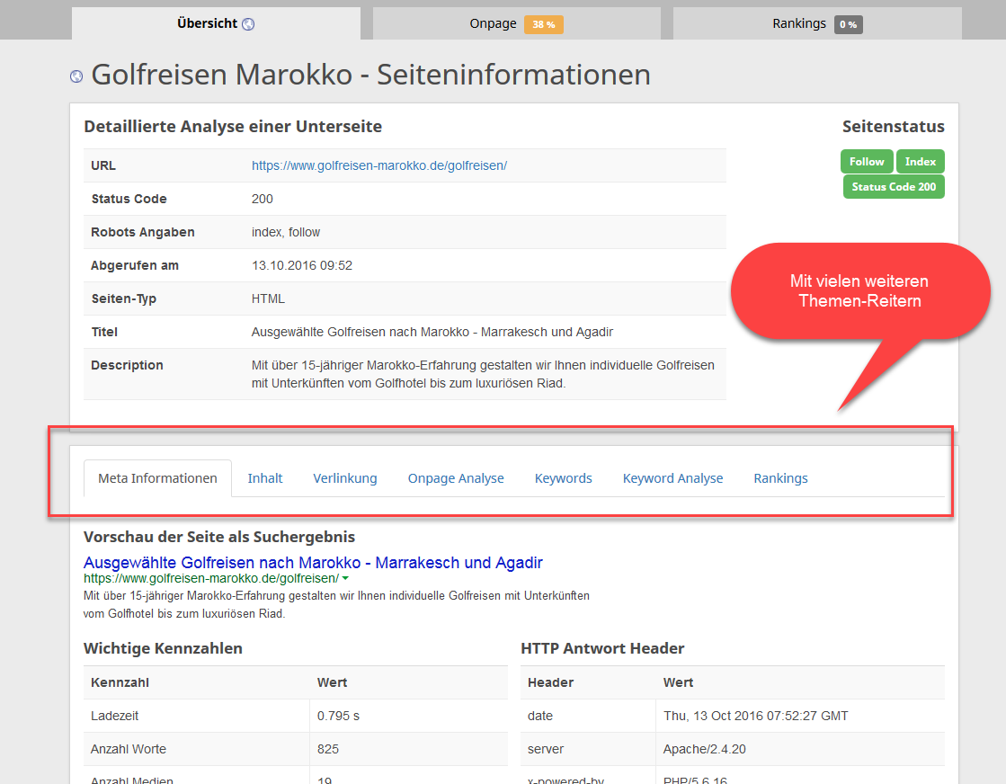 Onpage Optimierung Online Tool