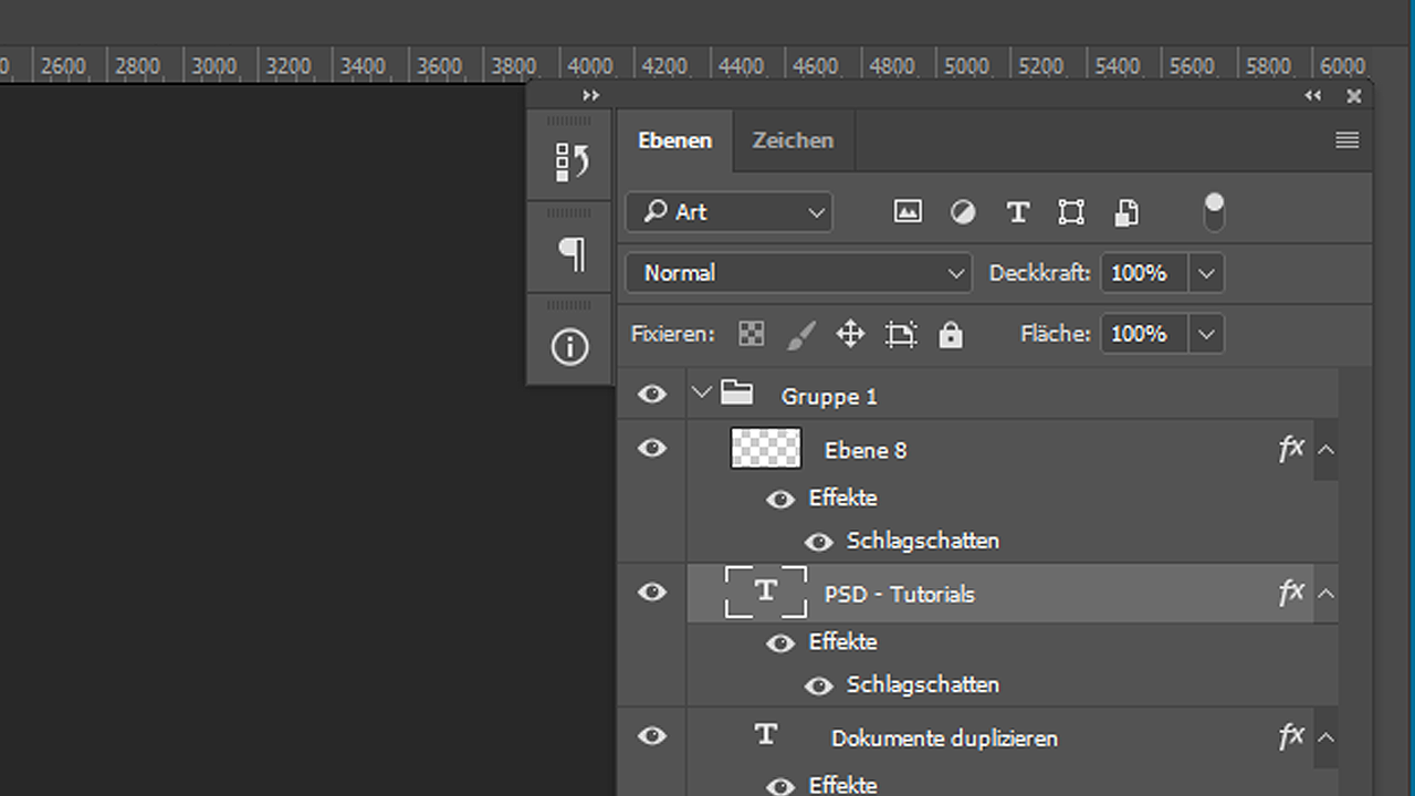 Duplizieren von Dokumenten in Adobe Photoshop