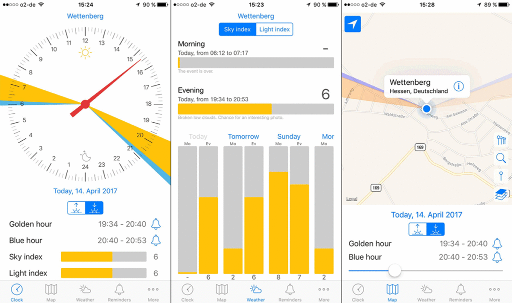 Golden- und Blue Hour App für Android und iPhone